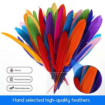 FeelfunFeather 120pcs Mix Color Goose Cochettes Feather 4-6 inch 10-15cm Bulk Natural for Wedding Party Halloween Decorations DIY Cosplay Gothic Costumes Crafts