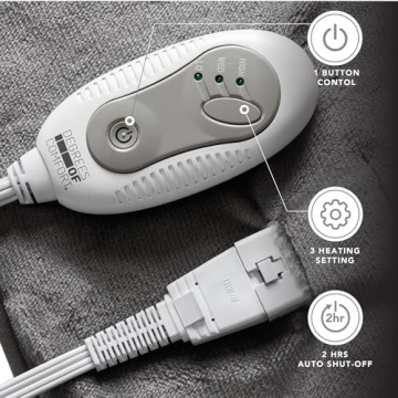 Heated Microplush Blanket with Foot Pocket for Comfort