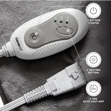 Heated Microplush Blanket with Foot Pocket for Comfort