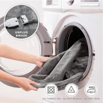 Heated Microplush Blanket with Foot Pocket for Comfort