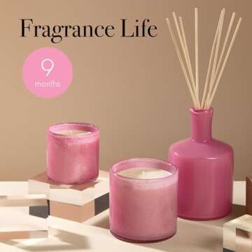 LAFCO New York Signature Reed Diffuser, Duchess Peony - 15 oz - Up to 9 Months Fragrance Life - Reusable, Hand Blown Glass Vessel - Natural Wood Reeds - Made in The USA