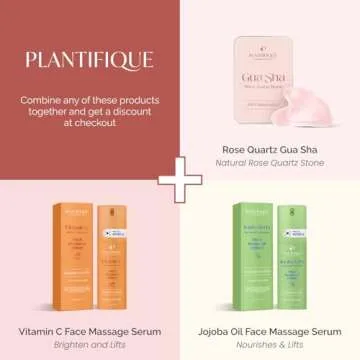 PLANTIFIQUE Gua Sha Rose Quartz Tool for Face Anti Aging Massage Tool - GuaSha - Jawline Shaper - Facial Skin Care Products - Massager for Your Skin Care Routine