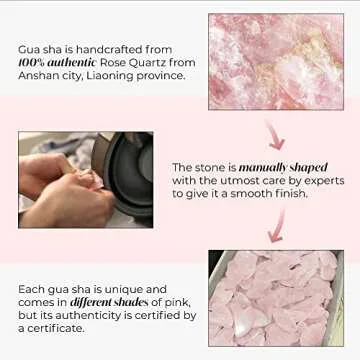 PLANTIFIQUE Gua Sha Rose Quartz Tool for Face Anti Aging Massage Tool - GuaSha - Jawline Shaper - Facial Skin Care Products - Massager for Your Skin Care Routine
