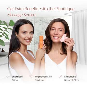 PLANTIFIQUE Gua Sha Rose Quartz Tool for Face Anti Aging Massage Tool - GuaSha - Jawline Shaper - Facial Skin Care Products - Massager for Your Skin Care Routine