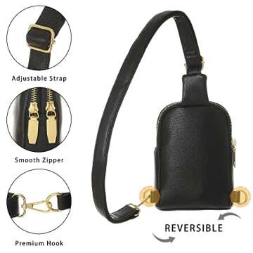 INICAT Small Crossbody Sling Bags for Women Vegan Leather Cell Phone Purse Fanny Packs for Women Men(026-Light Grey)