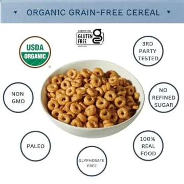Lovebird Gluten Free Cereal Honey 3 Pack - Organic Grain Free Cereals Paleo AIP Dairy Free Keto Friendly No Refined Sugar Healthy Snacks for Kids, Adults