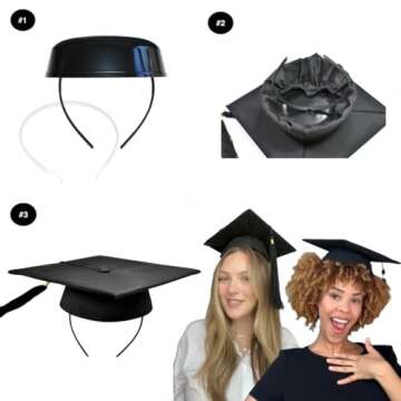 ADVANSYNC GradCapBand Graduation Cap Headband – Secure Your Grad Cap on Natural Hair, Braids, Locs...