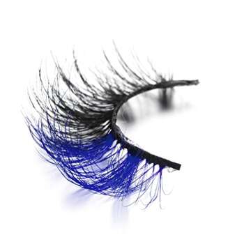 gootrades 2023 5 Pairs Colored False Eyelashes Pack, 3D Fluffy Faux Mink Color Eye Lashes Strip Wipsy Multicolored Two-Toned Fake Lashes for Daily Christmas Cosplay, Red/Pink/Blue/Green/Purple Lashes on the End