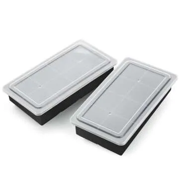 Samuelworld Large Silicone Ice Cube Tray Molds, 2-Pack, Big 2 Inch Cubes - BPA Free, Flexible, 8 Cav...