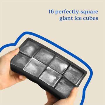 Samuelworld Large Silicone Ice Cube Tray Molds for Drinks
