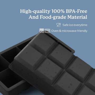 Samuelworld Large Silicone Ice Cube Tray Molds for Drinks