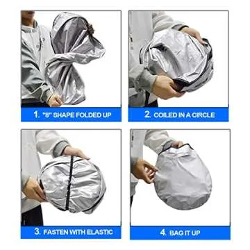 MASHA Car Windshield Sun Shade Compatible for Tesla Blocks UV Rays Sun Visor Protector, Front Window Sunshade Visor for Tesla Model 3 Model Y 2016-2023 2024 2025 Accessories(with Tesla Logo)