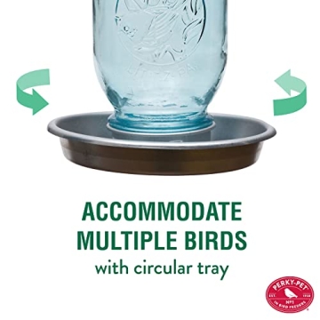 Perky-Pet 1 Mason Jar Wild Bird Waterer - Blue Charming Design