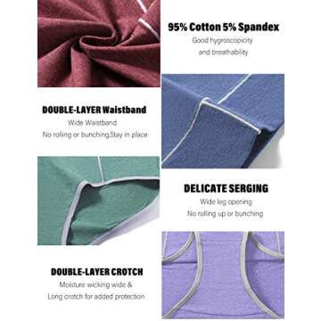 POKARLA Womens Cotton Underwear High Waist Full Coverage Briefs Soft Breathable Postpartum Panties Stretch Underpants Regular & Plus Size