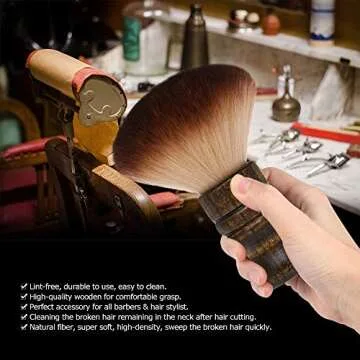 Large Neck Duster Brush Anself Soft Barber Face Cleaning Hairbrush Nylon Hair Wooden Handle Cutting Kits