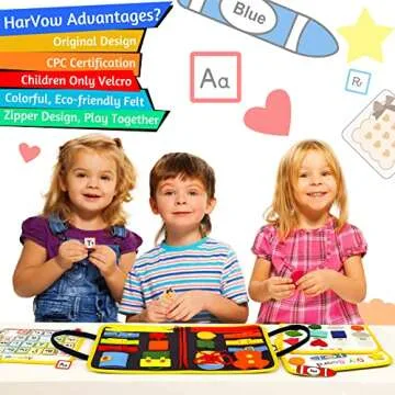 HarVow Busy Book for Toddlers, Montessori Home Teach Life Skills & Learning Skills for Kids 2-4, Montessori Educational Toys, Sensory Autism Toys, Preschool Learning Activity for Boys & Girls Age 1-3