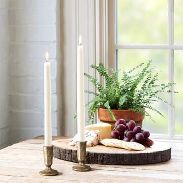 Handcrafted Antique Brass Iron Taper Candle Holders Set of 2 Elegant