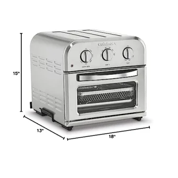 Cuisinart TOA-26 Compact Airfryer Toaster Oven, 1800-Watt Motor with 6-in-1 Functions and Wide Temperature Range, Air Fryer, Stainless Steel