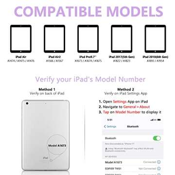 MMK iPad Keyboard Case 9.7 for New iPad 2018 (6th Gen) - iPad Pro 2017 (5th Gen) - iPad Air 2/ Air -...