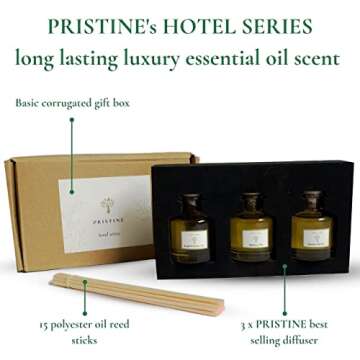 PRISTINE Hotel Reed Diffuser Set - 3 Luxurious Aromas