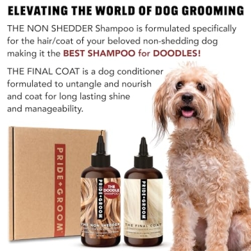Pride and Groom Non Shedder Box Set for Dogs - Natural Shampoo & Conditioner