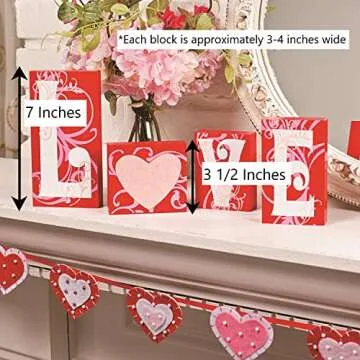 Charming Handcrafted Love Blocks for Valentine's Day Home Decoration