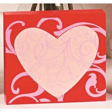 Love Blocks Wooden V-day Gift Table Top Decoration Home Accent Red Pink White Scrolls Heart Shape Design Romantic Sign L O V E Words Valentine's Day Decor (Original Version)