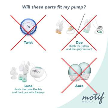Motif Medical Breast Milk Storage Bottles for the Luna Breast Pump - Two 160mL Bottles for Breast Pump, With Sealing Discs - Milk Collection Containers