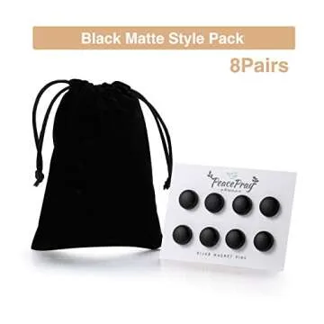 PeacePray 8 Pairs Premium Strong Hijab Magnets, No-Snag Multi-Use Hijab Magnetic Pins, Professional Pinless Magnetic Hijab Pins, Matte Black Pack