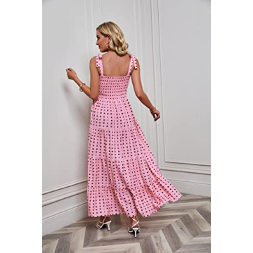 Kinstell Women’s Summer Boho Maxi Dress Flowy Ruffle