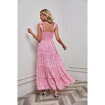 Kinstell Women’s Summer Boho Maxi Dress Flowy Ruffle