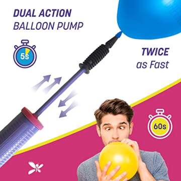 Effortless Balloon Pump - 2Way Dual Action, 2Pack - Easy to Use