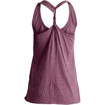 IRISGOD Womens Workout Tank Tops Summer Graphic Twisted Back Gym Sleeveless Tshirt Tops Burgundy