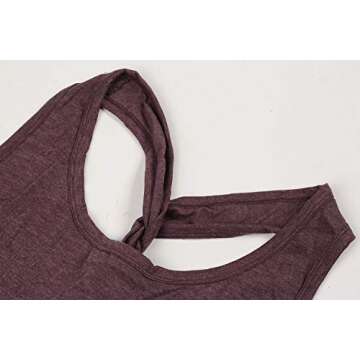 IRISGOD Womens Workout Tank Tops Summer Graphic Twisted Back Gym Sleeveless Tshirt Tops Burgundy