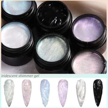 Fcozpjk Solid Builder Gel Kit, 6 Colors Non Sticky Solid Builder Gel for Nails Aurora Blue Pink Pearl White Builder Gel With Silicone Carving Pen Hard Gel 3D Sculpting Gel Nail Art Starter Kit