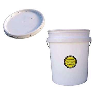 5-Gallon White All Purpose Durable Commercial Food Grade Bucket with LID
