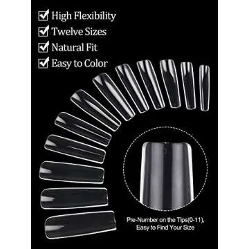 240 Pieces Acrylic Full Cover Nail Tips