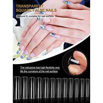240 Pieces Acrylic Full Cover Nail Tips