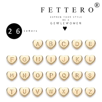 14K Gold Plated Initial Heart Necklace for Women - FETTERO