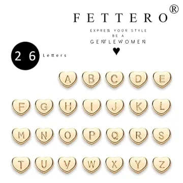 14K Gold Plated Initial Heart Necklace for Women - FETTERO