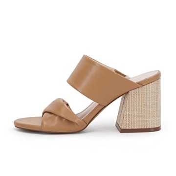 PiePieBuy Women's Heeled Sandals Open Toe Slip-On Mules