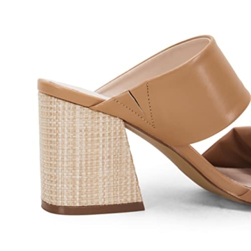 PiePieBuy Women's Heeled Sandals Open Toe Slip-On Mules