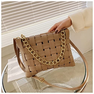 YP Woven Crossbody Bag - Stylish Vegan Leather Purse