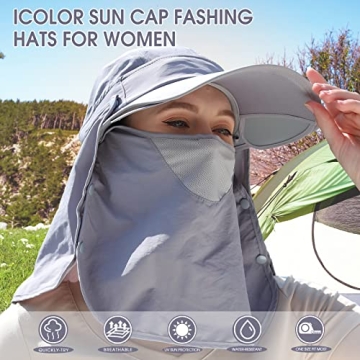 icolor Sun Cap Fishing Hat for Ultimate Sun Protection