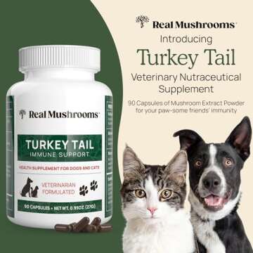 Turkey Tail Pet Support - Dog Multivitamins and Supplements for Immune Support, Gut Health Wellness ...