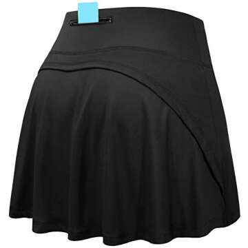 Fulbelle Black Tennis Skirt with Pockets for Summer Fun