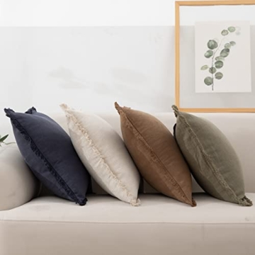 Stylish Linen Fringed Throw Pillow Cover for All Spaces