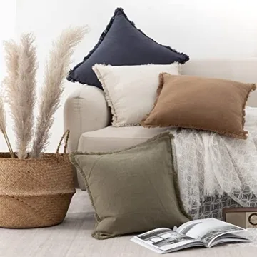 Stylish Linen Fringed Throw Pillow Cover for All Spaces