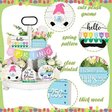 15 Piece Spring Tiered Tray Decor for Home Style