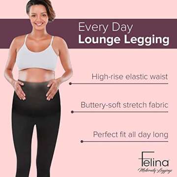 Felina Velvety Soft Maternity Leggings for Women - Yoga Pants for Women, Maternity Clothes - (2-Pack...